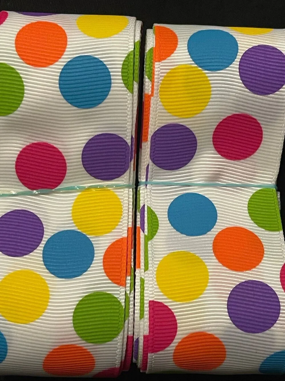 1.5” printed grosgrain Ribbon NEW 5 yards yds colorful funky crazy polka dots
